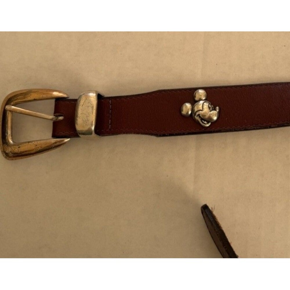 Vintage 90s Brighton Disney Leather Character Concho Belt Brown Size 28 7027M
